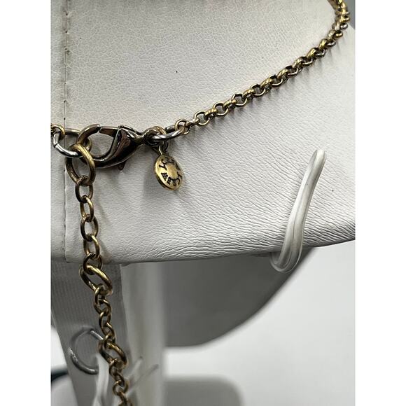 J. Crew Gold Tone Clear Rhinestone Flower Cluster Pendant Long Necklace - Picture 6 of 10